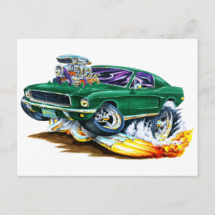 Cartão Postal Bullitt Mustang com Motor Grande