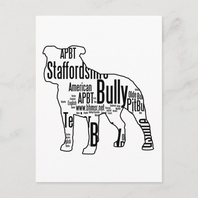 Cartão Postal Bully Shape with rescue words (Frente)