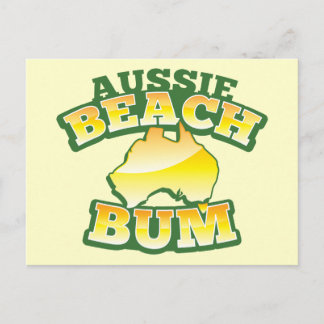 Cartão Postal Bum de Aussie Beach! com mapa australiano