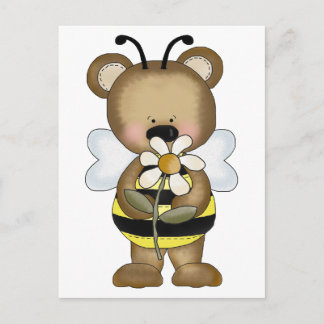 Cartão Postal Bumble Bee Bee Bear