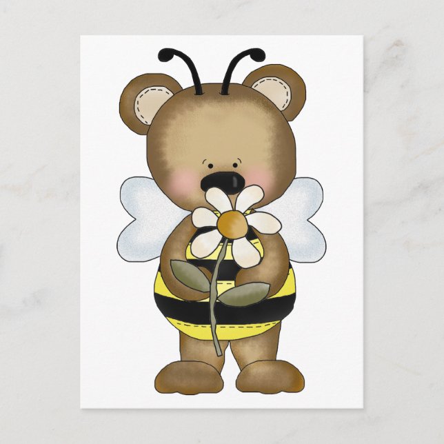 Cartão Postal Bumble Bee Bee Bear (Frente)