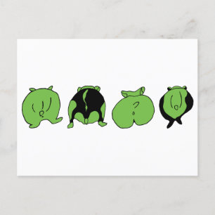 Cartão Postal Bumbuns de Hamster Verde