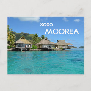 Cartão Postal Bungalows de Moorea com texto: do "cartão de