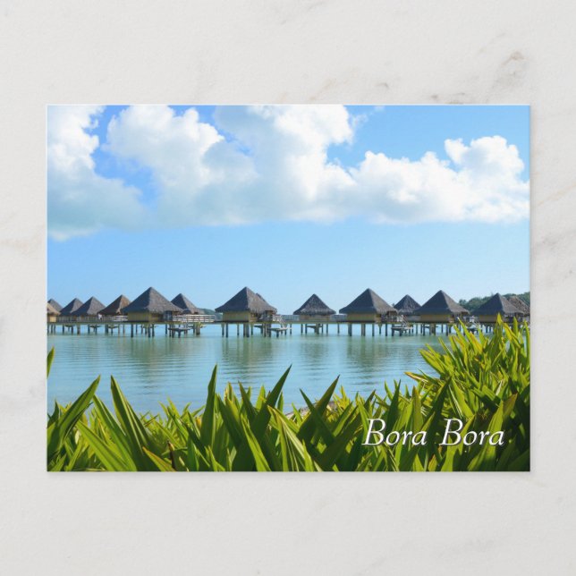 Cartão Postal Bungalows em Bora Bora (Frente)