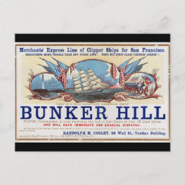 Cartão Postal Bunker Hill Clipper navegando 1853