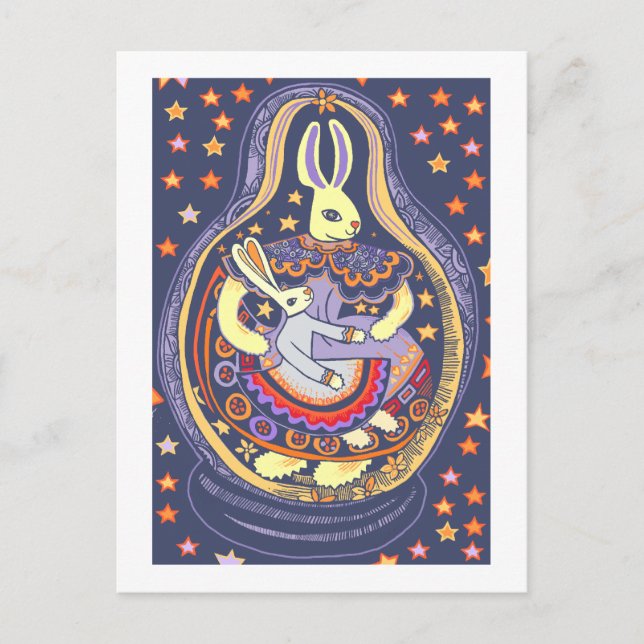Cartão Postal Bunny Babooshka (Frente)