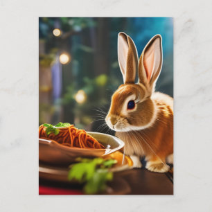 Cartão Postal Bunny Come Spaghetti