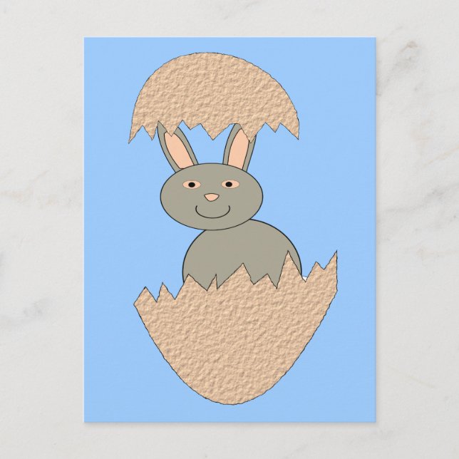 Cartão Postal Bunny Hatching from Egg Weird Postcard (Frente)