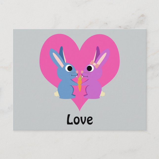 Cartão Postal Bunny Love (Frente)