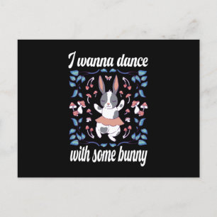 Cartão Postal Bunny Quer Dançar Com O Parceiro De Dança