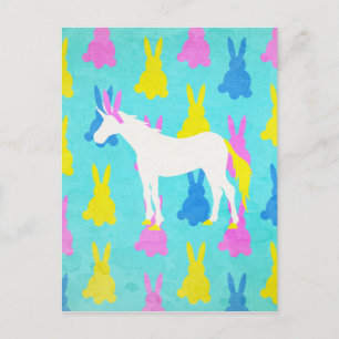 Cartão Postal Bunny Unicorn