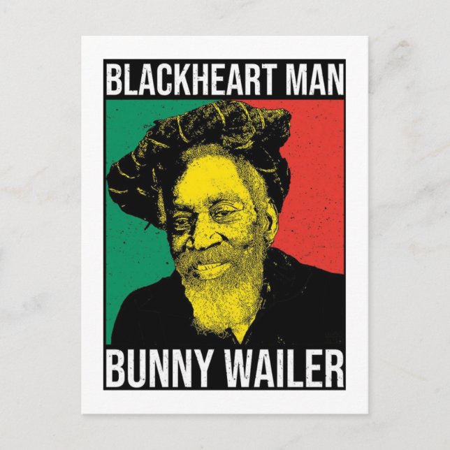 Cartão Postal Bunny Wailer Shirt Reggae Rasta Jamaika Roots  (Frente)