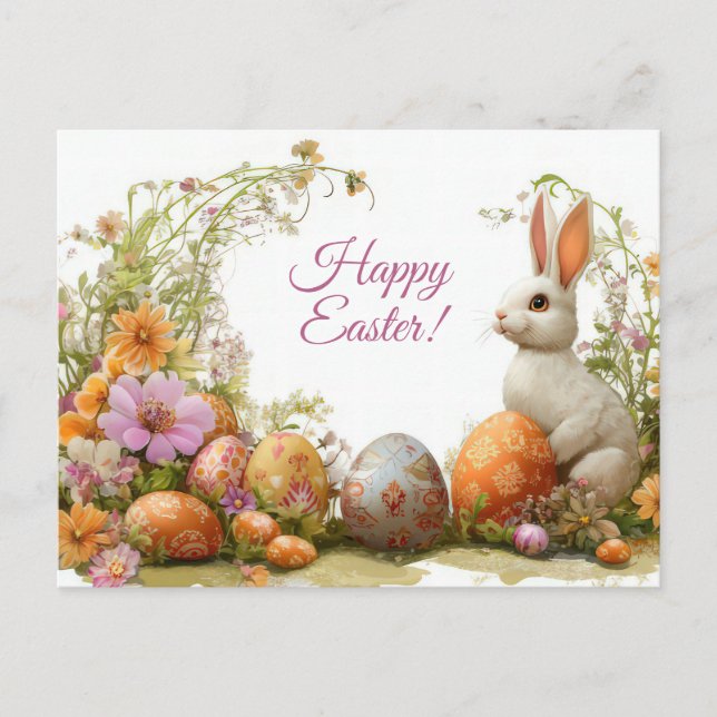 Cartão Postal Bunte Aquarell Oster Postkarte mit Ostereiern (Frente)