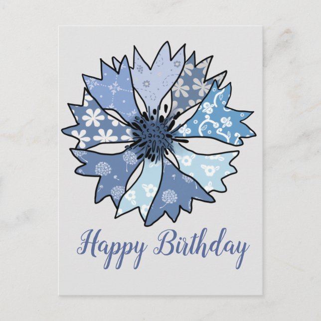 Cartão Postal bunte Kornblume (Frente)