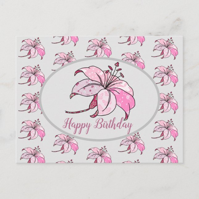Cartão Postal bunte Lilie Postkarte (Frente)