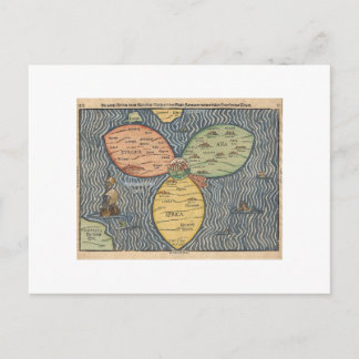 Cartão Postal Bunting clover leaf map 1581