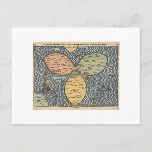 Cartão Postal Bunting clover leaf map 1581 (Frente)