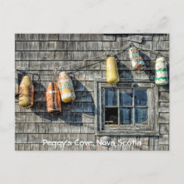 Cartão Postal Buoys em uma Parede, Peggy's Cove, Nova Escócia.