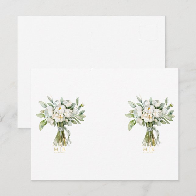 Cartão Postal Buquê de Flores de Casamento (Frente/Verso)