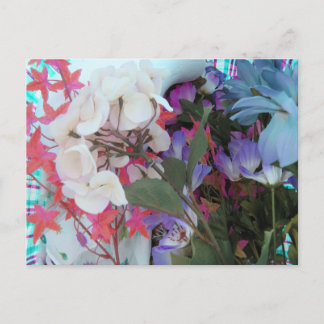 Cartão Postal Buquê de Flores de Plástico
