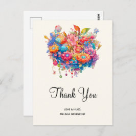 Cartão Postal Buquê De Flores De Verão, Whimsic Boho