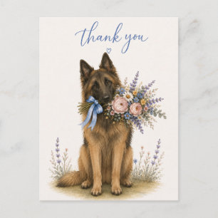 Cartão Postal Buquê de Flores do Tervuren Belga Obrigado