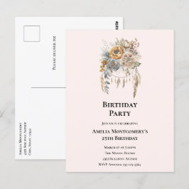 Cartão Postal Buquê de Flores Elegantes com Aniversário de Dream