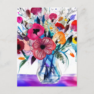 Cartão Postal Buquê de flores gerado por IA