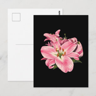 Cartão Postal Buquê de Flores Lírio Rosa