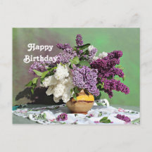 Buquê de Lilases Roxas e Brancas Florais de Aniver