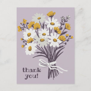 Cartão Postal Buquê de Margaridas Bonitas OBRIGADO personalizado