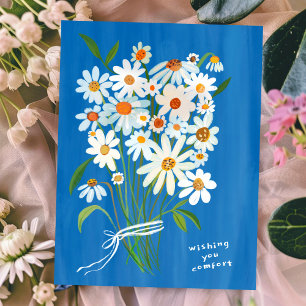 Cartão Postal Buquê de Margaridas Gouache Pêsames Lamento pela P