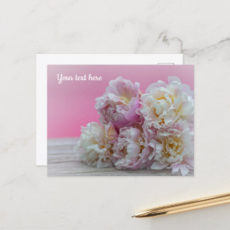 Cartão Postal Buquê de Peônias Rosas