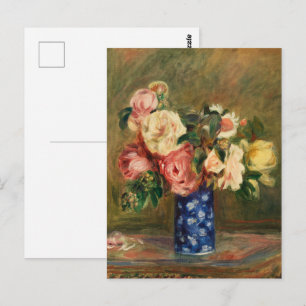 Cartão Postal Buquê de Rosas por Pierre-Auguste Renoir Classic
