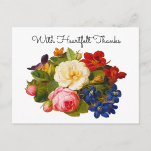 Cartão Postal Buquê de Rosas Vitorianas Com Agradecimentos Since
