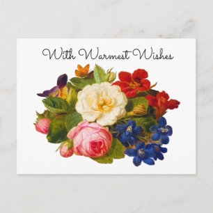 Cartão Postal Buquê de Rosas Vitorianas Com os Mais Quentes Dese