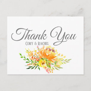 Cartão Postal Buquê de Verão bonito Obrigado Cartão-postal