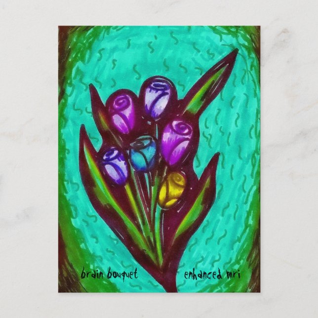 Cartão Postal Buquê do cérebro (Frente)