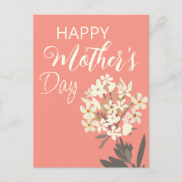 Cartão Postal Buquê Floral Branco / Dia das Mães