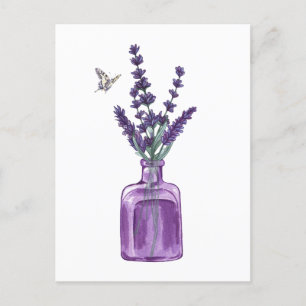 Cartão Postal Buquê roxo de lavanda