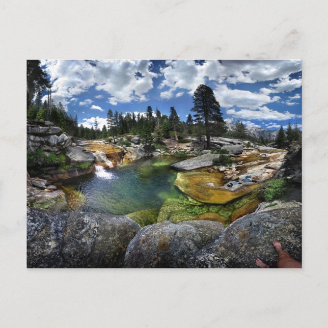 Cartão Postal Buraco de Natação da Cachoeira de Snow Creek - Yos (Frente)