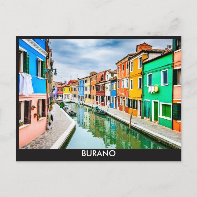 Cartão Postal Burano, Itália (Frente)
