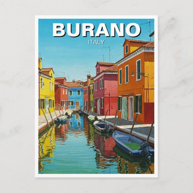 Cartão postal Burano Itália (Frente)