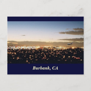 Cartão Postal Burbank Nightscape, Burbank, CA