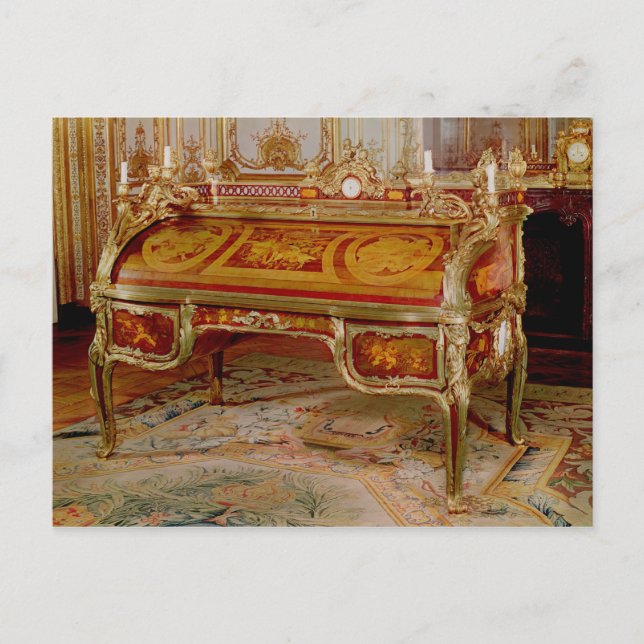 Cartão Postal Bureau du Roi por Oeben e Riesener (Frente)