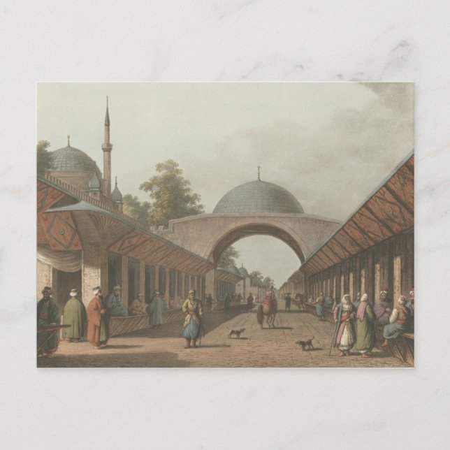 Cartão Postal Burgas Ottoman Turk Market na Bulgária (Frente)