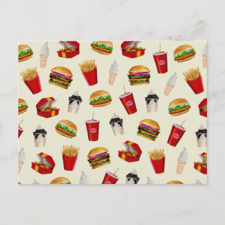 Cartão Postal Burgers de Comida rápida, Fries, Sundaes