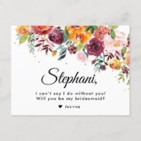 Burgundy Blush Floral Você Será Minha Porta-Voz