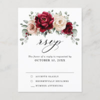 Burgundy Champagne Ivory Mauve Rosa Floral RSVP