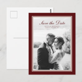 Cartão Postal Burgundy Fall Save the Date Postcard